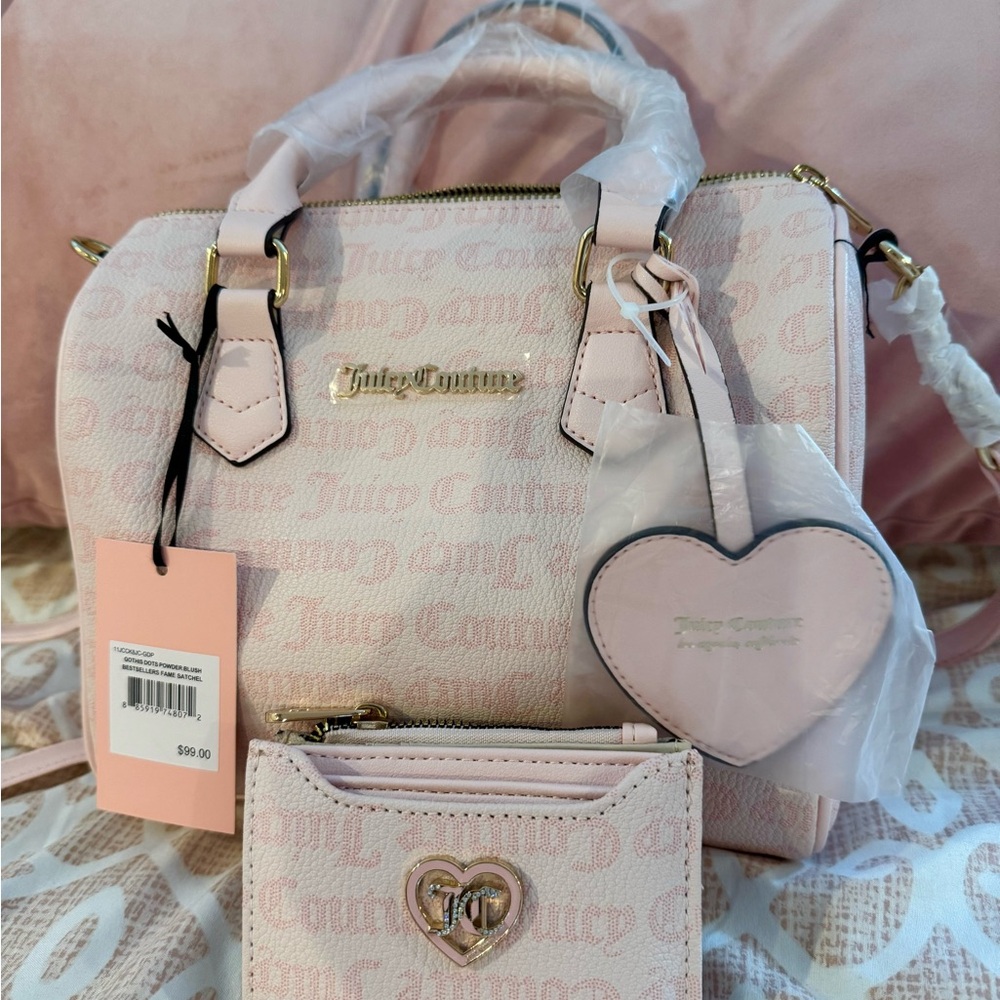 Juicy Couture Pink Satchel with Heart Charm